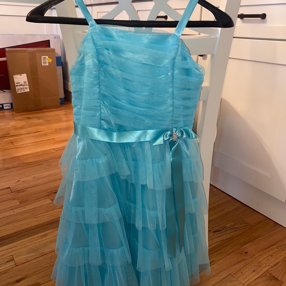 Girls Aqua party dress